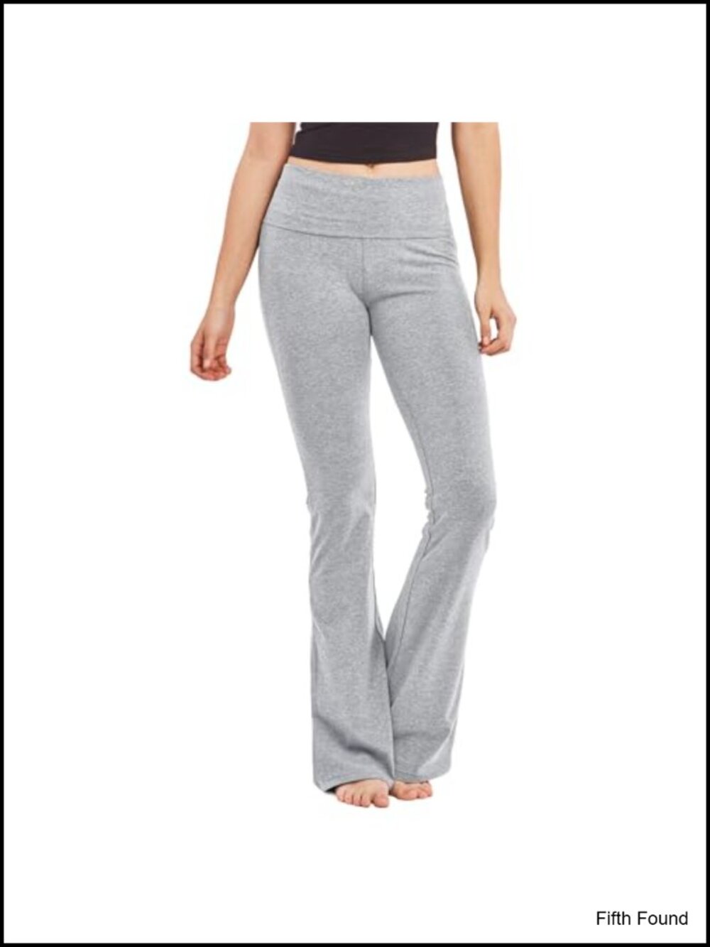 Soft Cotton Spandex Yoga Sweat Lounge Gym Athletic Pants with Fold-Over